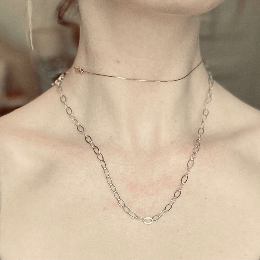 Sterling silver chain link necklace
